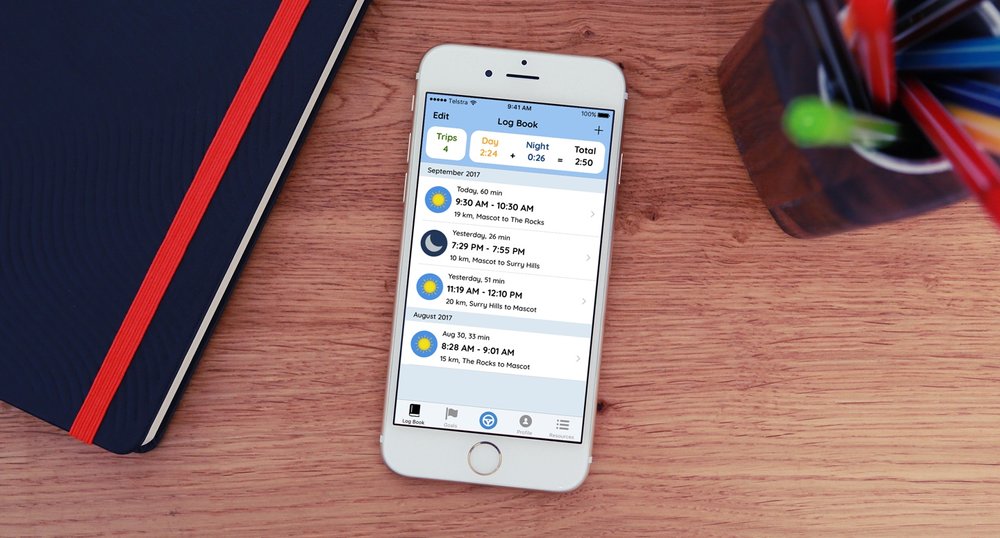 Roundtrip app logbook view