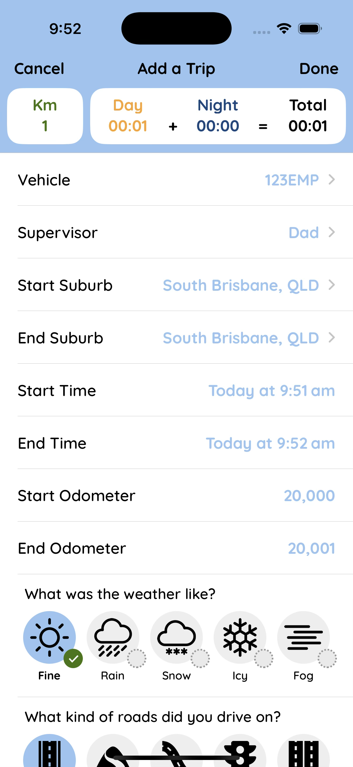 Roundtrip add a trip